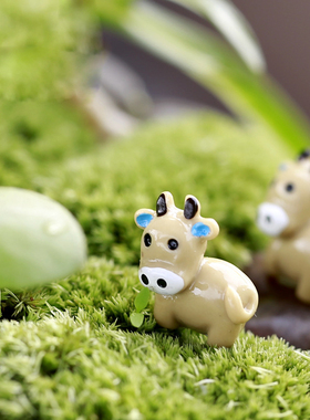 苔藓微景观奶牛摄影道具小动物