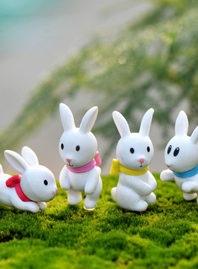 diy苔藓微景观多肉玩偶兔子摆件