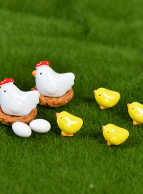 diy盆栽微景观可爱风小鸡摆件