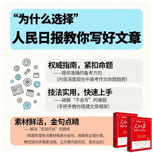 2026新版人民日报教你写好文章中考版高考版热点时评摘抄七年级金句与使用高一高二高三语文写作满分作文书初中高中素材带你读时政 - 图3