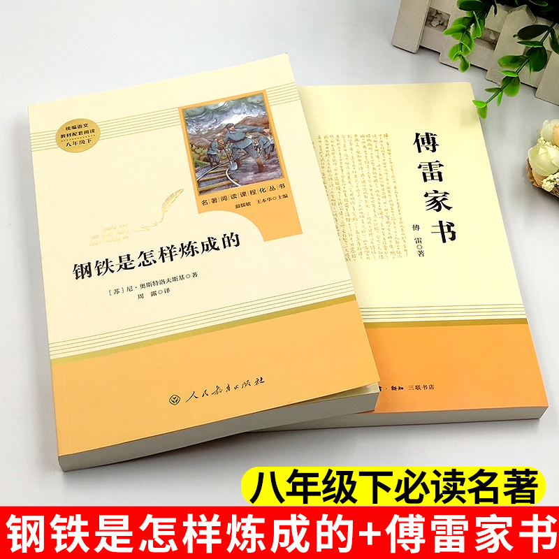 傅雷家书钢铁是怎样炼成的初中正版原著完整版包邮人民教育出版社八年级下册必读文学世界名著课外阅读书籍三联人教版怎么样练成和