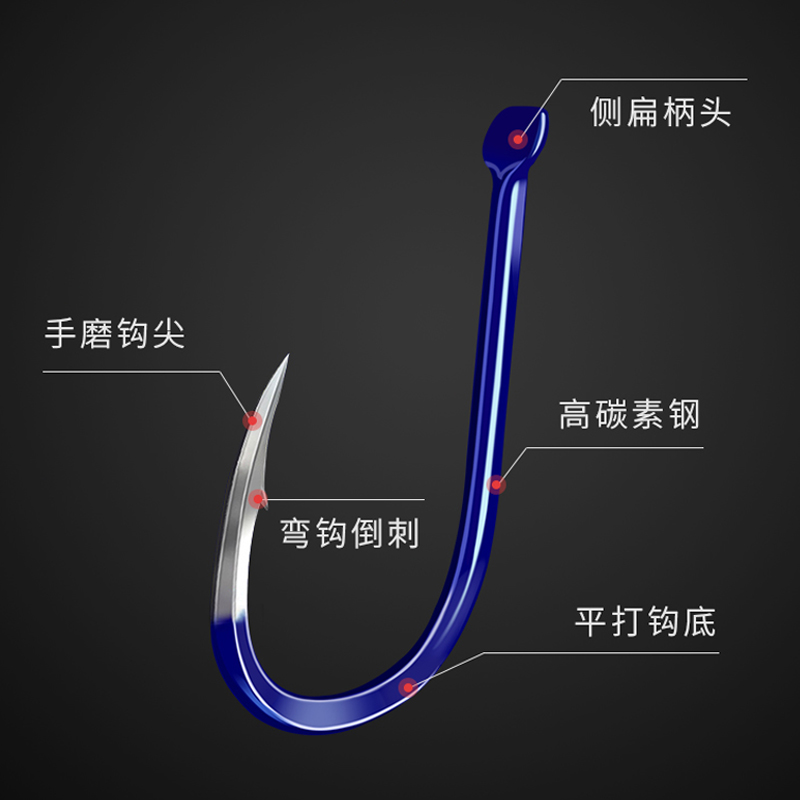 彩色鬼牙伊势尼进口鱼钩盒装野钓鲫鱼有倒刺正品日本原装散装鱼钓