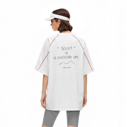 FDR官方店 山脉印花运动撞色哈苏线短袖户外跑步骑行T恤男女夏季 - 图1