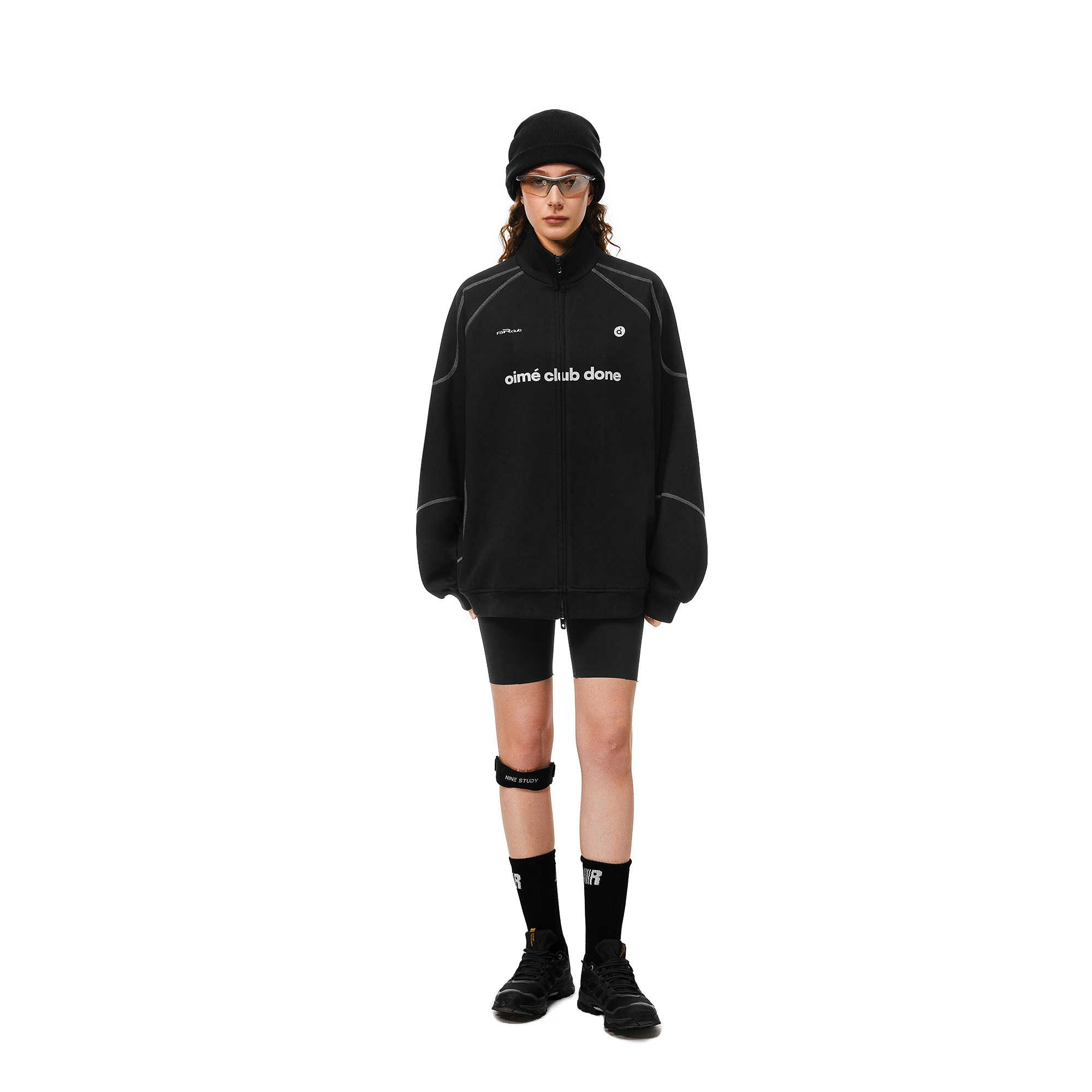 FDR官方店 双头拉链立领卫衣男女秋季潮牌宽松运动情侣装开衫外套