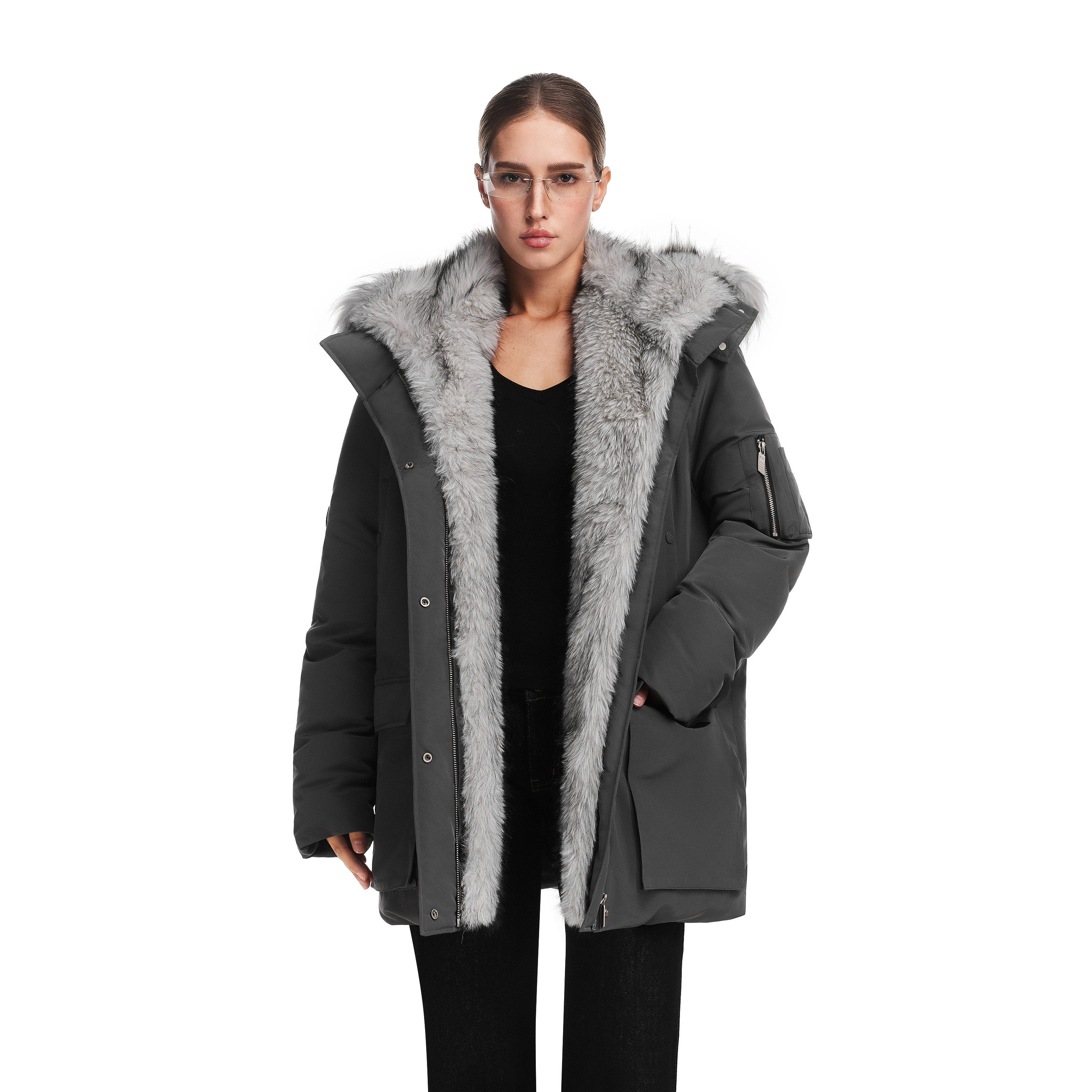 FDR官方店 中长款毛领大衣座山雕外套工装派克服式羽绒服女款冬季,淘宝优惠券,粉丝福利购,淘宝优惠卷