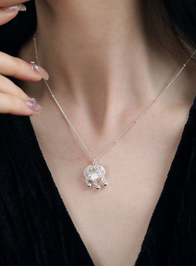 925银民族风福字长命锁轻奢吊坠