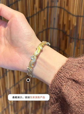 925银中国风描金九尾狐小众手镯