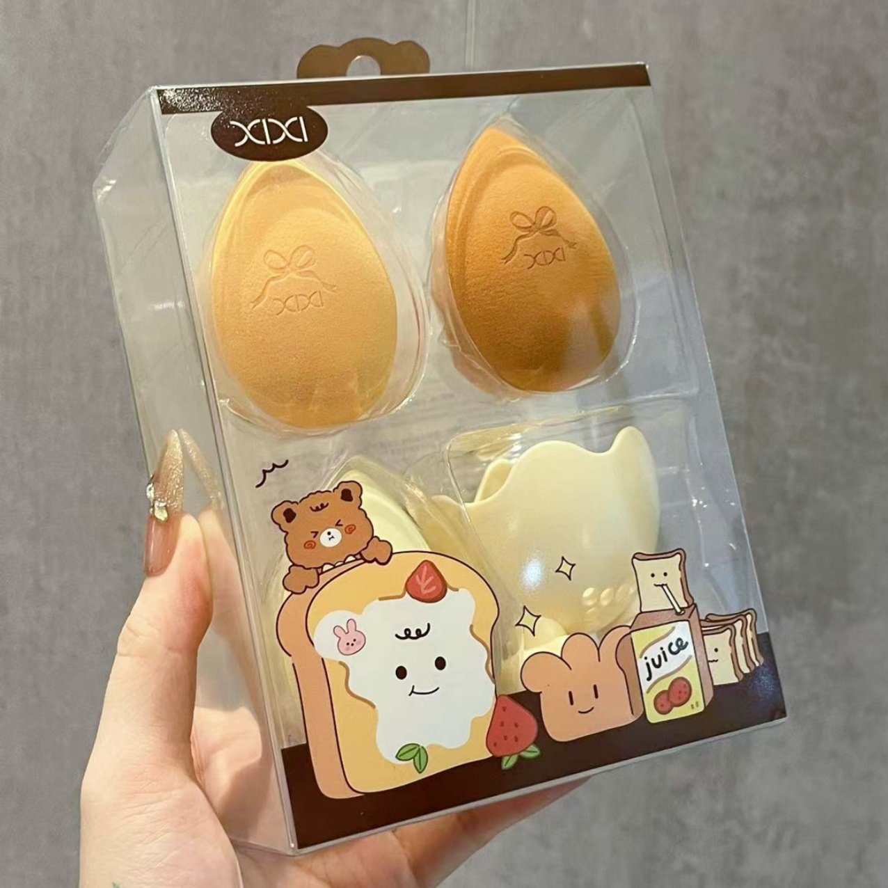 xixi美妆蛋组合3个装（带蛋托）不易吃粉细腻软弹上妆服帖干湿用,淘宝优惠券,粉丝福利购,淘宝优惠卷