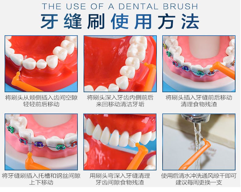 ASM牙缝刷40支不锈钢丝进口正畸专用牙间隙超细护理工具家庭装-图2