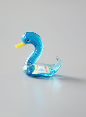 玻璃动物清新可爱小鸭子摆件