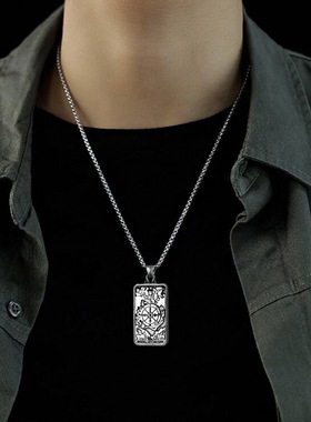 塔罗牌周边项链命运之轮大阿卡纳复古高级感小众潮流吊坠配饰个性