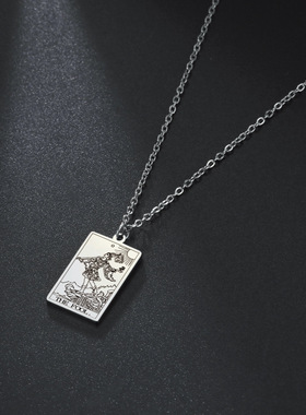 TAROT塔罗牌大阿卡那军牌项链女祭司愚者女皇魔术师吊坠欧美配饰