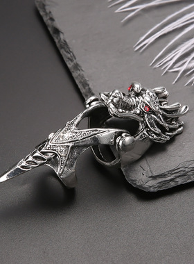 速卖通亚马逊霸气龙头戒指男