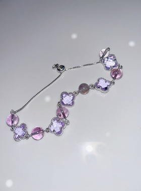 法式文艺系列不对称花朵巴洛克中古镶钻轻奢老钱风高级项链