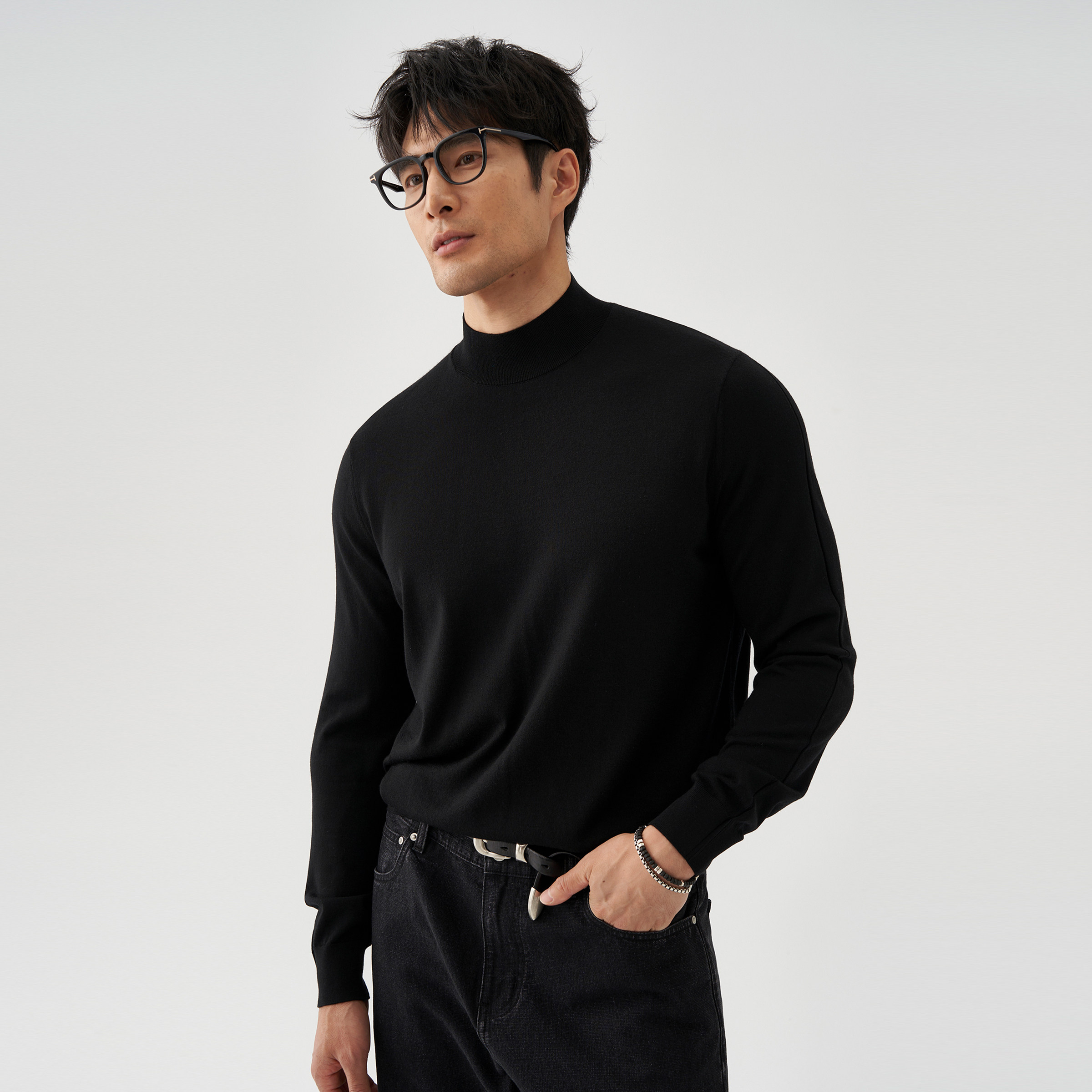 LEZORA宝藏内搭德国南毛可机洗羊毛stoll织造龙骨线半高领针织衫,淘宝优惠券,粉丝福利购,淘宝优惠卷