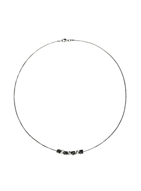 PO陨石立方纯银箱纹项链