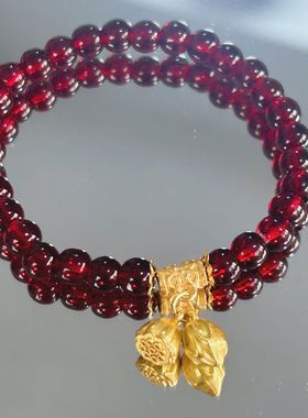 好事连连手串两生欢金色莲蓬吊坠女款精美百搭高级轻奢感闺蜜手链