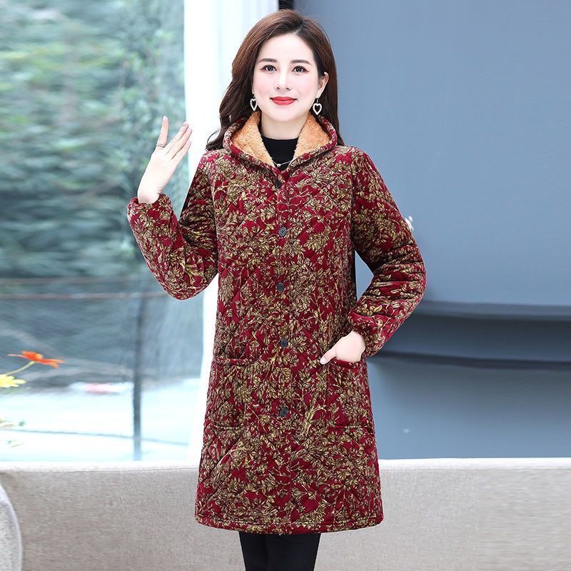 四川省服女秋冬季大码棉服碎花棉衣加绒围裙加厚罩衣耐脏棉袄外套 - 图3