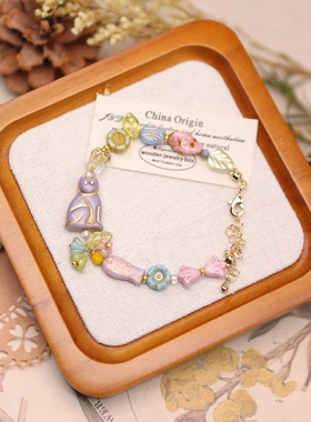 Iris原创【小猫的花园】捷克珠手链饰品手工复古小众女生闺蜜手串