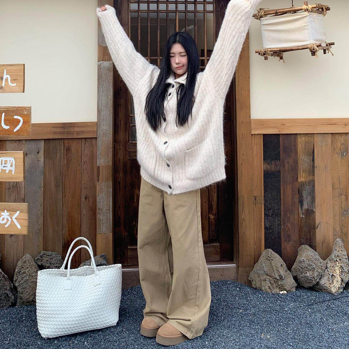 饭饭又饿了慵懒氛围感高领毛衣外套女秋冬休闲简约软糯百搭开衫,淘宝优惠券,粉丝福利购,淘宝优惠卷