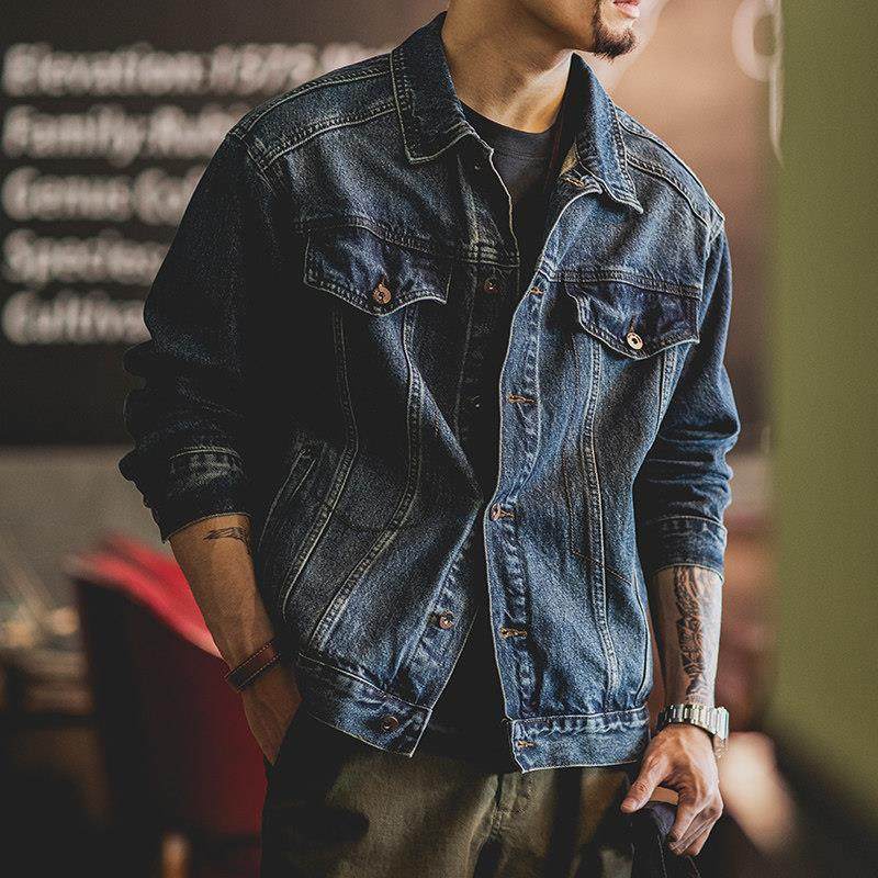 美式复古水洗蓝色加绒牛仔外套男2025秋冬新款阿美咔叽工装夹克潮,淘宝优惠券,粉丝福利购,淘宝优惠卷
