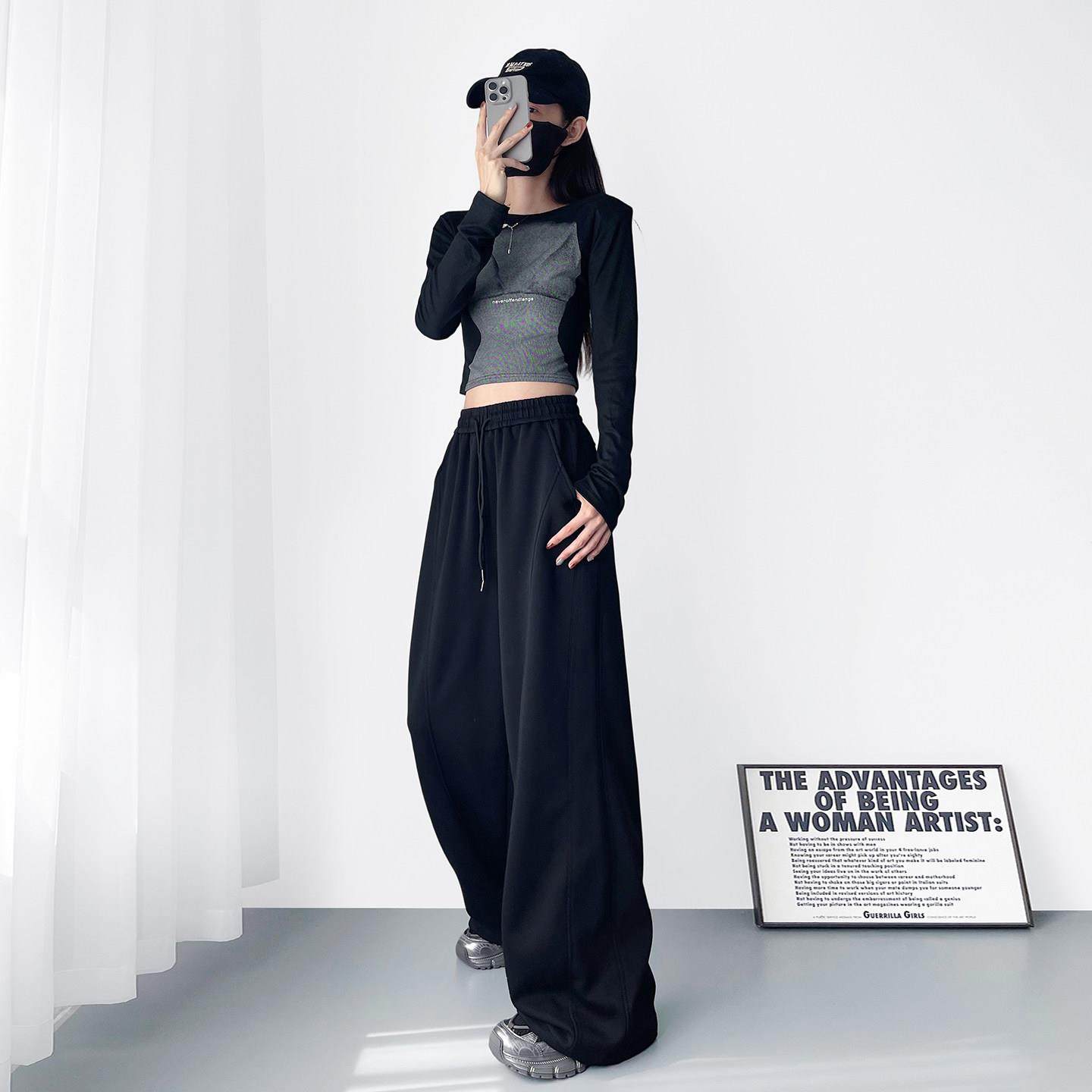 大码白色高腰显瘦加绒阔腿裤女冬季胖mm梨型身材慵懒加厚运动卫裤,淘宝优惠券,粉丝福利购,淘宝优惠卷