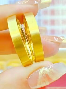 4mm磨砂金色钛钢戒指 素圈不褪色小众戒指欧美希音亚马逊货源