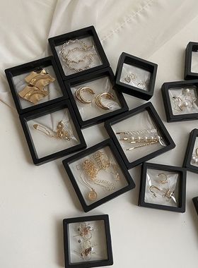防氧化~透明Pe膜首饰盒  ins风耳饰项链戒指小巧便携收纳盒展示盒