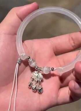 平安锁铃铛流苏手镯小众设计半镯子中国风百搭可调节女友手链