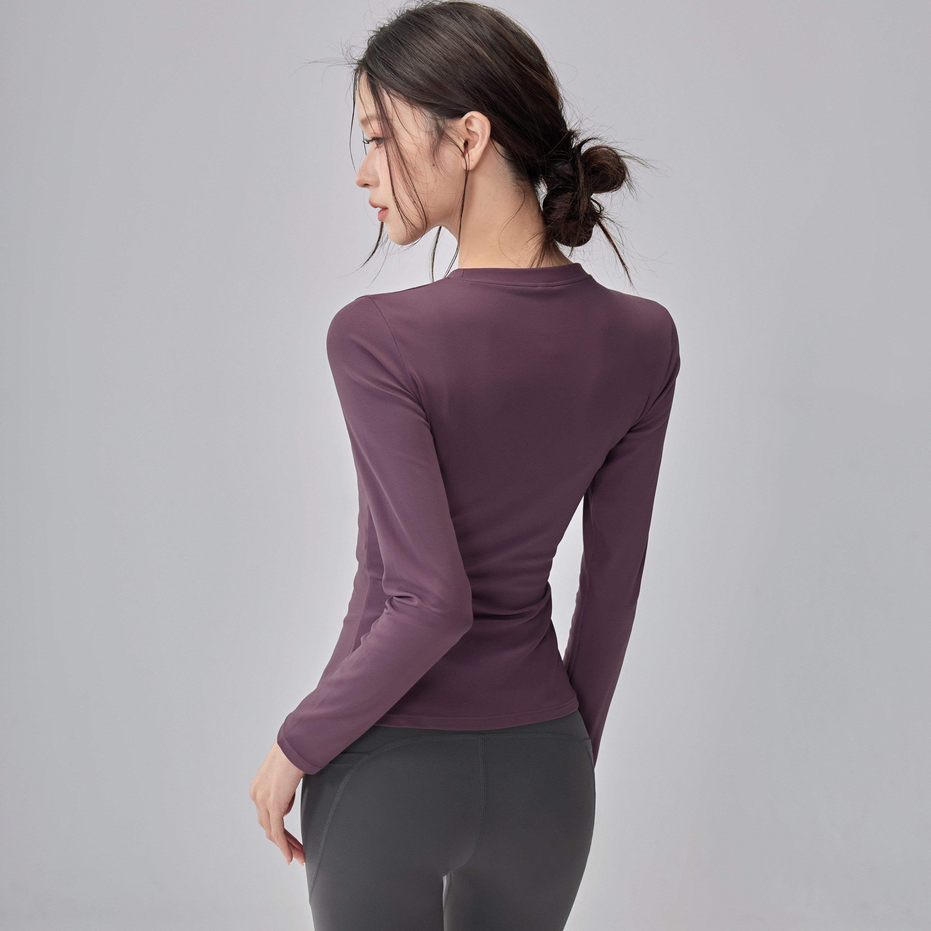 裸感运动T恤女长袖瑜伽服秋冬紧身骑行速干上衣跑步普拉提健身衣,淘宝优惠券,粉丝福利购,淘宝优惠卷