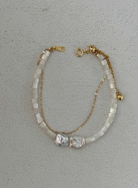 小众高级设计感14k注金贝壳手链