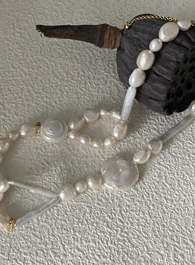 小众设计感百搭时尚银管珍珠项链