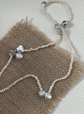 蓝花楹天然蓝光花瓣项链