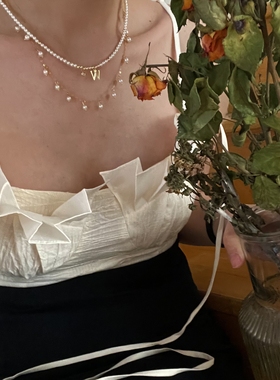 美国14K注金施华洛排链珍珠项链