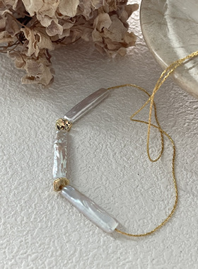 美国注金轻奢小众巴洛克珍珠项链