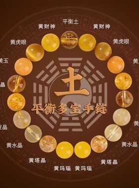 财神五行手串男女金木水火土平衡喜用补缺木多宝绿色天然水晶手链