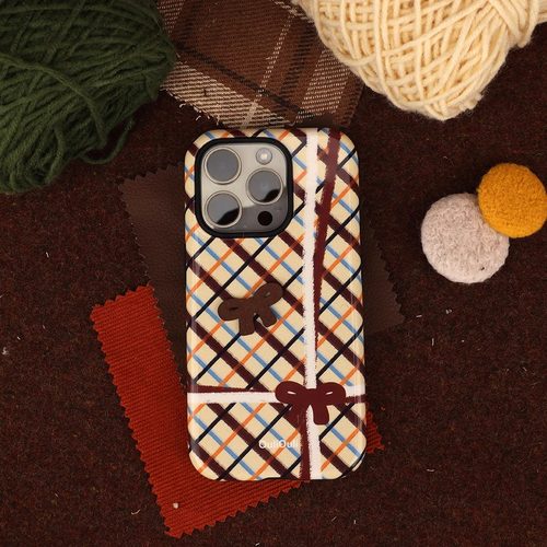 【毛线派对】OuliOuli磁吸手机壳韩国菲林小众风高级感ins风韩式美拉德风情侣复古风iphone17橙色情侣壳圣诞 - 图1