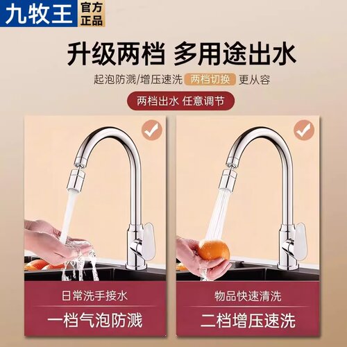 厨房全铜防溅水龙头冷热水家用洗菜盆洗菜池不锈钢龙头二合一单冷 - 图1