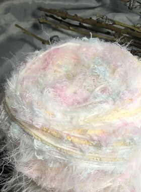春日桃桃|diy手编特色网红手混线毛线团ins风可编织发卡