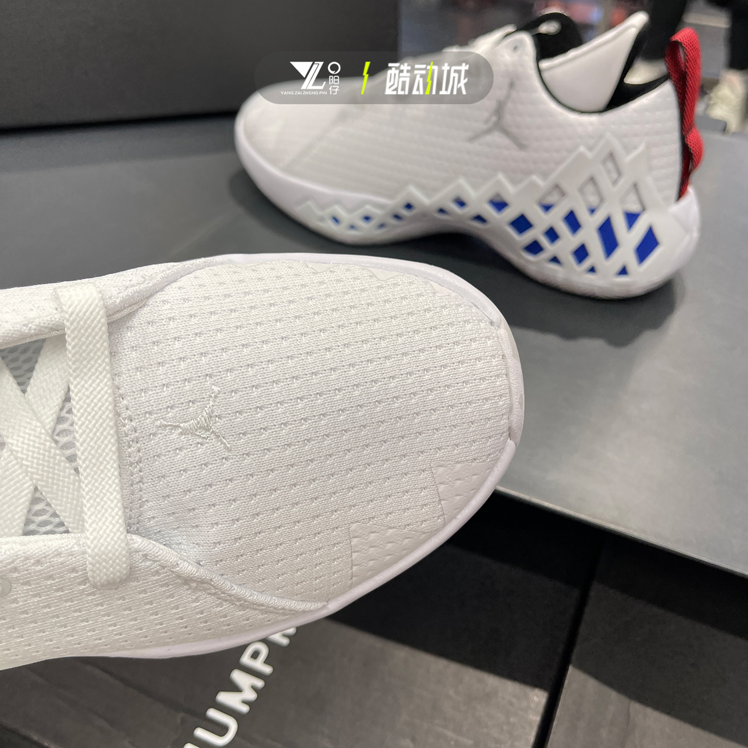 正品Air Jordan Diamond男子蓝红鸳鸯缓震实战篮球鞋 CI1209-101-图1