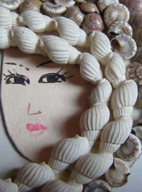 少见精美手工艺品海螺装饰画像美女画挂画带框让人赏心悦目的美