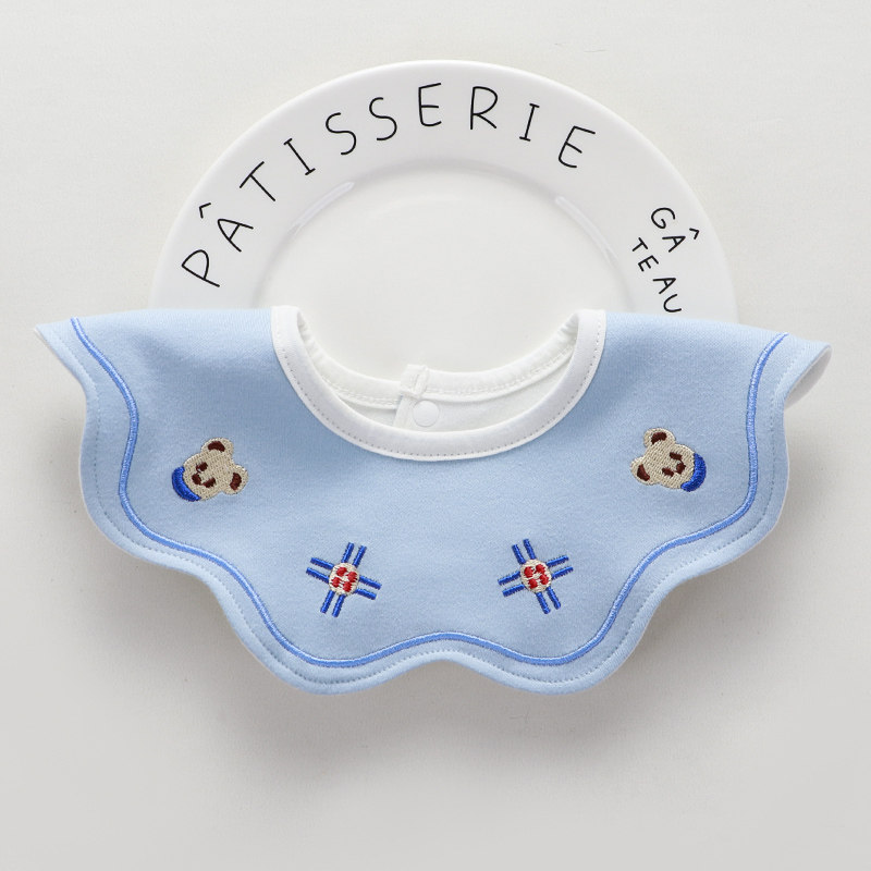 婴儿围脖口水巾防水360度可旋转0可爱刺绣围嘴1纯棉大号2岁男宝宝,淘宝优惠券,粉丝福利购,淘宝优惠卷