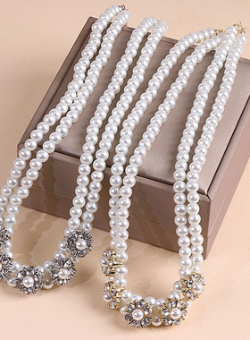 儿童花朵珍珠项链女童