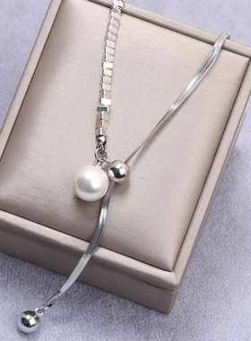 蛇骨碎银项链网红爆款2023新款