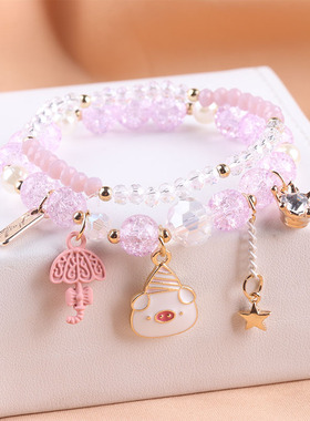 手镯手环爆花水晶儿童手饰