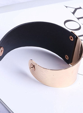 inspu皮朋克风拼接遮伤疤手镯