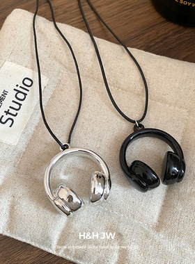 韩国东大门耳夹吊坠项链个性休闲时尚甜酷风锁骨链小众高级感项饰