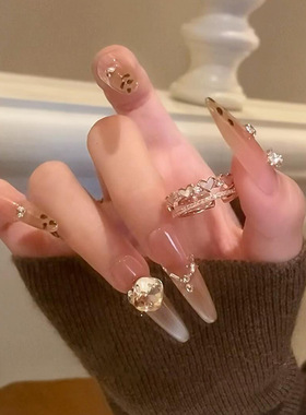 韩国新款锆石贝母爱心双层开口戒指甜美小众食指戒百搭高级感手饰