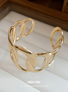 2026新款爆款欧美镂空开口手镯复古简约气质手环轻奢高级感手饰女