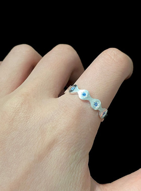 韩国东大门锆石爱心开口戒指个性时尚简约气质指环设计感小众手饰